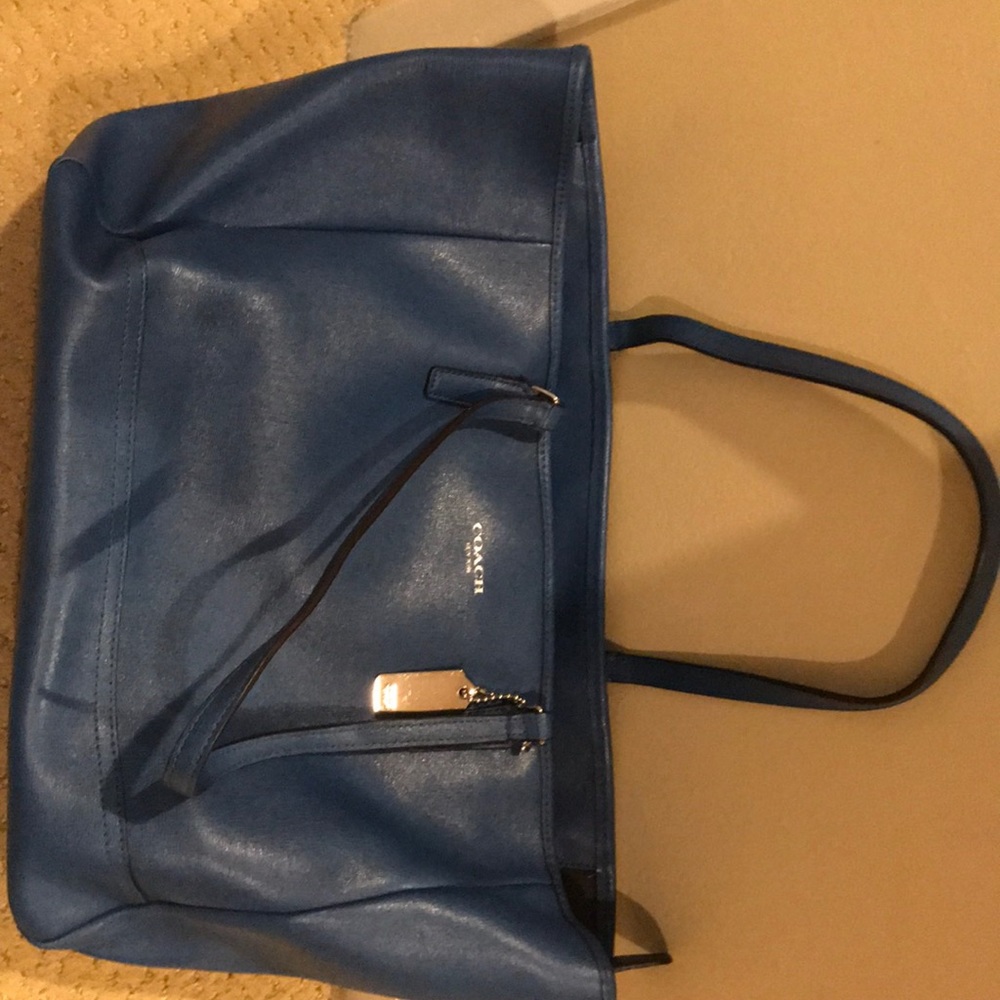 Coach blue tote bag